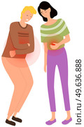 Diarrhea or constipation. Abdomen disease and illness. People with sad faces suffering from stomachache. Painful sensations in belly. Man and woman with abdominal pain. Characters feel pain in abdomen. Man and woman feeling pain in gastrointestinal tract. People are suffering from stomachache. Стоковая иллюстрация, агентство Ingram Publishing / Фотобанк Лори