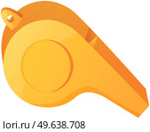 Sports whistle or whistle blower concept icon. Metal referees equipment to produce signal sound. Noise voiced signal to attract attention of players on field during the game at football championship. Sports whistle or whistle blower concept icon. Metal referees equipment to produce signal sound. Стоковая иллюстрация, агентство Ingram Publishing / Фотобанк Лори