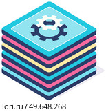 Adjusting app, setting options, maintenance, repair, fixing. Colorful square buttons vector Illustration. Phone customization application icons, mobile app for smartphone. Phone settigns development. Phone customization, setting options, maintenance application icons, mobile app for smartphone. Стоковая иллюстрация, агентство Ingram Publishing / Фотобанк Лори