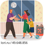 Angry parents swearing. Problem and conflict in family, fight and arguing, quarreling over child, parenting differences. Unhappy boy teenager. Dispute man and woman. Toxic relationships between people. Angry parents swearing. Problem and conflict in family, fight and arguing, quarreling over child. Стоковая иллюстрация, агентство Ingram Publishing / Фотобанк Лори