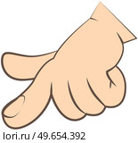 Hand pointing. Part of arm. Direction of movement and indication. Human arm gesture clenched fist and finger pointing forward. Isolated on white of human hand with indicating index finger and thumb up. Hand pointing down. Part of arm. Direction of movement and indication. Human arm gesture indicate. Стоковая иллюстрация, агентство Ingram Publishing / Фотобанк Лори