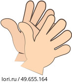 Person hands clapping expression of emotion astonishment or surprise. Applause gesture. Congratulation and agreement. Two hands raised up isolated vector illustration, signal of delight and acclaim. Person hands clapping. Applause gesture. Congratulation. Two hands raised up isolated illustration. Стоковая иллюстрация, агентство Ingram Publishing / Фотобанк Лори