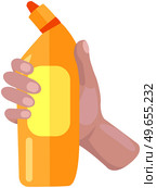 Cleaning liquid icon flat vector. Plastic bottle of antiseptic substance. Anti-bacterial sanitizer for cleaning in container. Premises cleaning, infection control concept. Home and personal hygiene. Plastic bottle of antiseptic substance. Anti-bacterial sanitizer liquid for cleaning premises. Стоковая иллюстрация, агентство Ingram Publishing / Фотобанк Лори