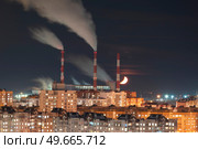 Thermal power plant in the city of Minsk. Belarus. Стоковое фото, агентство Ingram Publishing / Фотобанк Лори