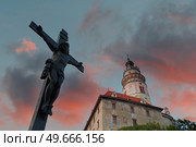 Cesky Krumlov on the Vltava river. Chech republic. Стоковое фото, агентство Ingram Publishing / Фотобанк Лори