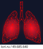 Human lungs surgery operation low poly. Medicine, disease, drug treatment, painful area. Polygonal human lungs with area of pain. Organ of human respiratory system. Bronchitis, pneumonia diagnostics. Polygonal lungs with painful area. Human respiratory system organ. Bronchitis, pneumonia diagnostics. Стоковая иллюстрация, агентство Ingram Publishing / Фотобанк Лори