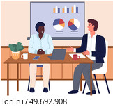 Office staff, work and communication. Head and subordinates. Various workers, managers team. Top managers employees of different levels. Office workers. Co-workers. Colleagues discuss project teamwork. Office workers. Co-workers. Colleagues discuss project teamwork. Office staff work and communication. Стоковая иллюстрация, агентство Ingram Publishing / Фотобанк Лори