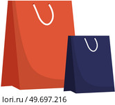 Shopping paper bag small and big empty, vector illustration paper package with handles for goods square shape packaging for purchases. Fashion package for gifts, for advertising and branding. Shopping paper bag small and big empty, vector illustration paper package with handles for goods. Стоковая иллюстрация, агентство Ingram Publishing / Фотобанк Лори