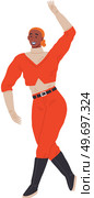Animators at birthday party in cosmic style. Theme party in costumes. Dancing people in costumes have fun at space party. Characters in self made outfits surrounded by cosmic bodies, space disco. Animators at birthday in cosmic style. Theme party in costumes. People in costumes have fun at space party. Стоковая иллюстрация, агентство Ingram Publishing / Фотобанк Лори