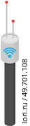 Signal transmitter or receiver digital equipment. Device with antenna to send signal waves. Wifi, wireless router, access point used to provide access to Internet or private computer network. Signal transmitter or receiver digital equipment. Device with antenna to send signal waves. Стоковая иллюстрация, агентство Ingram Publishing / Фотобанк Лори