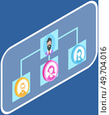 Search social profile, recruitment. Genealogical tree, people connection diagram. Page with social network, human avatars, candidate for new job, business communication management, personal manager. Search social profile, recruitment. Genealogical tree, people connection diagram, husman avatar. Стоковая иллюстрация, агентство Ingram Publishing / Фотобанк Лори