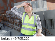 young female engineer is exhausted. Стоковое фото, агентство Ingram Publishing / Фотобанк Лори