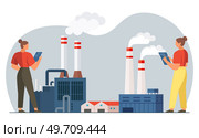 Automation business. Vector illustration. Automation business Element of automation icon for factory concept and indastrial Manager engineers check and control automation robot machine in intelligent. Automation business. Manager engineers check and control automation robot machine in intelligent. Стоковая иллюстрация, агентство Ingram Publishing / Фотобанк Лори
