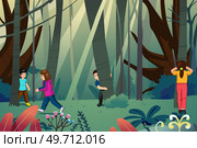 A vector illustration of Children Playing Hide and Seek . Стоковая иллюстрация, агентство Ingram Publishing / Фотобанк Лори