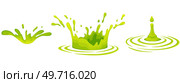 Water and juice splash liquide. Vector Illustration. Fresh juice splashed, refreshing green vibrancy A wave shape, recurring pattern in grand oceanic symphony A drop shape, fundamental silhouette. Water and juice splash liquide. A water splash, exuberant display of waters dynamic nature Fresh juice splashed, Стоковая иллюстрация, агентство Ingram Publishing / Фотобанк Лори