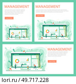 Management landing page set. Leadership concept with tiny people and laptop, administration, development, maximum effective use and project development control, business process, strategy analysis. Management landing page set. Leadership concept with tiny people and laptop, administration. Стоковая иллюстрация, агентство Ingram Publishing / Фотобанк Лори