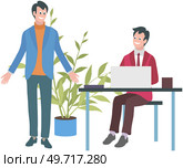 Office workers. Vector illustration. Office workers collaborate to accomplish tasks and projects Office work involves various administrative and managerial duties A worker employee contributes. Office workers. A worker employee seeks opportunities for professional development and learning An office manager. Стоковая иллюстрация, агентство Ingram Publishing / Фотобанк Лори