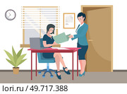 Office workers. Vector illustration. A business person builds strong relationships with clients and partners The office workplace encourages open communication and idesharing Teamwork enhances. Office workers. Office workers maintain confidentiality and adhere to ethical standards Office work involves managing. Стоковая иллюстрация, агентство Ingram Publishing / Фотобанк Лори