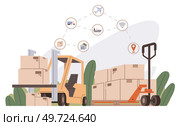 International logistic. Global delivery export. Vector. Modern international logistics employ advanced tracking systems for cargo delivery Export and import shipping duties significantly affect global. International logistic. Vector advanced tracking systems for cargo delivery. Export and import shipping duties. Стоковая иллюстрация, агентство Ingram Publishing / Фотобанк Лори