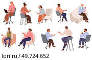 People office work. Vector illustration. People in office work as unified team, celebrating successes together Office workers adapt to changing circumstances and proactively find solutions A worker. People office work. A worker employee demonstrates dedication and loyalty to their role in office People in office work. Стоковая иллюстрация, агентство Ingram Publishing / Фотобанк Лори
