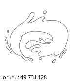 Water and juice splash liquide. One line stroke outline vector Illustration A drop shape, fundamental silhouette in study of liquids A dripped droplet, single performer in ballet of fluidity. Water and juice splash liquide. A wave shape, tribute to oceans persistent dance A drop shape, minimalist representation. Стоковая иллюстрация, агентство Ingram Publishing / Фотобанк Лори