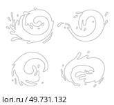 Water and juice splash liquide. Black doodle line. A spill shape, unexpected masterpiece born out of disorder A water splash, striking exhibit of kinetic energy at play Fresh juice splashed, visual. Water and juice splash liquide. A spill shape, chaotic canvas of unexpected beauty A water splash, momentary disruption. Стоковая иллюстрация, агентство Ingram Publishing / Фотобанк Лори