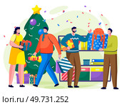 Happy new year. Vector illustration. The happy New Year concept conveys idea embracing positivity and new opportunities Extend your heartfelt greetings with personalized New Years card Celebrate. Happy new year. Embrace happy New Year concept and let it guide you towards fulfilling future. Стоковая иллюстрация, агентство Ingram Publishing / Фотобанк Лори
