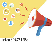 Social media. Vector illustration. Social media plays crucial role in modern communication The power social media in marketing is undeniable Announcing new products through social media channels. Social media. Social media plays crucial role in modern communication. The power social media in marketing is undeniable. Стоковая иллюстрация, агентство Ingram Publishing / Фотобанк Лори