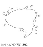 Water and juice splash liquide. One line stroke outline vector Illustration Fresh juice splashed, refreshing display of vibrancy A wave shape, recurring pattern in grand oceanic symphony A drop shape. Water and juice splash liquide. Fresh juice splashed, energetic portrayal of thirst-quenching goodness. Стоковая иллюстрация, агентство Ingram Publishing / Фотобанк Лори