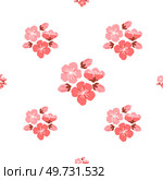 Sakura pattern vector illustration. The continual blooming sakura flowers represented perpetual cycle creation and rebirth The seamless sakura pattern concept celebrated profound connection between. Sakura pattern. The decorative elements incorporated seamless patterns sakura blooms. Стоковая иллюстрация, агентство Ingram Publishing / Фотобанк Лори