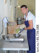 master brewer put the yeast for fermentation. Стоковое фото, агентство Ingram Publishing / Фотобанк Лори