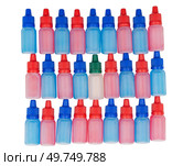 Несколько флаконов для инъекций на белом фоне. Several vials for injection on a white background. Стоковое фото, фотограф Татьяна Д / Фотобанк Лори