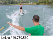 wakeboarding activity on the lake. Стоковое фото, агентство Ingram Publishing / Фотобанк Лори