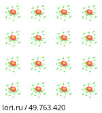 Flower pattern vector illustration. The intricate ornamentation showcased variety floral motifs The botanical themed wallpaper captured essence nature The repeat pattern on fabric created sense rhythm. Flower pattern. The flowering plants in garden created colorful and bloomy atmosphere. Стоковая иллюстрация, агентство Ingram Publishing / Фотобанк Лори