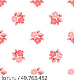 Sakura pattern vector illustration. The seamless sakura pattern concept celebrated profound connection between humanity and natural world The decorative elements incorporated repetitive sakura motifs. Sakura pattern. The seamless design depicted endless sea blooming sakura flowers. Стоковая иллюстрация, агентство Ingram Publishing / Фотобанк Лори