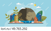 Waste pollution vector illustration. Waste pollution exacerbates social issues such as poverty, health disparities, and inequality Ecological balance is disrupted when waste pollution damages natural. Waste pollution. Ecological restoration projects aim to mitigate damage caused by waste pollution. Стоковая иллюстрация, агентство Ingram Publishing / Фотобанк Лори