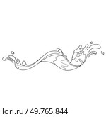 Water and juice splash liquide. One line stroke outline vector Illustration A wave shape, beautiful echo of oceans song A drop shape, humble manifestation of liquid state A dripped droplet, solitary. Water and juice splash liquide. Fresh juice splashed, visual feast of refreshing drink A wave shape, reflection of seas. Стоковая иллюстрация, агентство Ingram Publishing / Фотобанк Лори