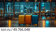 Three suitcases of varying sizes are placed in front of a large window, with natural light pouring in.. Three Pieces of Luggage by Window. Стоковое фото, агентство Ingram Publishing / Фотобанк Лори