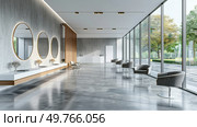 A spacious room filled with numerous mirrors mounted on the walls, creating a reflective and visually dynamic environment.. Large Room With Multiple Mirrors on the Wall. Стоковое фото, агентство Ingram Publishing / Фотобанк Лори