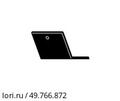 Side view of a sleek black laptop symbolizing modern technology and digital workspaces. Applicable in remote work, digital environments, tech tools, online work, and modern offices.. Side view of a sleek black laptop symbolizing modern technology and digital workspaces globally. Стоковая иллюстрация, агентство Ingram Publishing / Фотобанк Лори