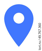A simple blue map pin marker with a hollow center. Ideal for navigation, geography, travel planning, map locations, and pinpointing places. Minimalist vector style.. Blue Map Pin Point Marker for Location and Navigation. Стоковая иллюстрация, агентство Ingram Publishing / Фотобанк Лори