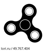Black and white silhouette of a three-pronged fidget spinner with circular bearings. Ideal for themes such as stress relief, focus improvement, ADHD management, sensory toys, and relaxation. Simplistic Black and White Fidget Spinner Silhouette Suitable for Stress Relief and Focus. Стоковая иллюстрация, агентство Ingram Publishing / Фотобанк Лори