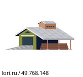 Stack of firewood and garage, woodpile for making fire. Felled tree trunks, wood storage. Flat vector illustration building and timber isolated on background. Sawmill, wood production and forestry. Stack of firewood and garage, woodpile for making fire. Felled tree trunks, wood storage. Sawmill. Стоковая иллюстрация, агентство Ingram Publishing / Фотобанк Лори