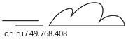 Cloud outline with two horizontal lines suggesting wind. Ideal for weather apps, nature blogs, clean design projects, educational materials, and environmental campaigns. Simple line art style.. Minimalist Cloud and Wind Lines Vector for Weather or Nature Themed Designs. Стоковая иллюстрация, агентство Ingram Publishing / Фотобанк Лори