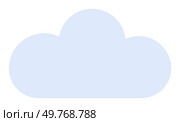Light blue cloud with rounded corners. Ideal for weather forecasts, digital storage, climate discussions, nature themes, and tech applications. Clean vector design.. Simple Light Blue Cloud with Rounded Edges in Minimalist Style for Various Applications. Стоковая иллюстрация, агентство Ingram Publishing / Фотобанк Лори