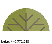 Simplistic half-circle shape resembling a tree with branches using green and brown hues. Ideal for environmental themes, nature conservation, minimalist designs, eco-friendly campaigns, and landscape. Minimalist Half-Circle Tree with Branches Symbol in Green and Brown. Стоковая иллюстрация, агентство Ingram Publishing / Фотобанк Лори