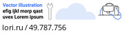 Wrench, cloud, and headset on a linear toolbar with text. Ideal for tech services, cloud solutions, VR, support services, digital workshops, technology guides, maintenance banners. Landing page. Cloud Computing Tools Vector with Text Elements and Headset Icon. Стоковая иллюстрация, агентство Ingram Publishing / Фотобанк Лори