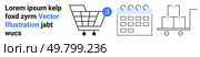 Shopping cart with a notification badge, calendar with marked dates, and a cargo trolley with boxes. Ideal for e-commerce, logistics, planning, online shopping, deliveries, inventory, and scheduling. Shopping Cart with Notifications, Calendar, and Cargo Icons for Order Management. Стоковая иллюстрация, агентство Ingram Publishing / Фотобанк Лори
