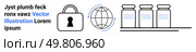 Closed padlock next to globe with clockwise arrow and three jars on shelf. Ideal for data protection, internet security, global connectivity, secured storage, cryptography, online privacy, cloud. Security and Global Connectivity Concept with Locked Padlock, Globe, and Jars in Line. Стоковая иллюстрация, агентство Ingram Publishing / Фотобанк Лори