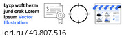 Certificate with dollar sign and seal, a target crosshair, and an online storefront with products under an awning. Ideal for business certification, precision, e-commerce, online shopping, sales. Certificate, Crosshair Target, and Online Shopping Storefront Highlighting Elements of Business and E-commerce. Стоковая иллюстрация, агентство Ingram Publishing / Фотобанк Лори